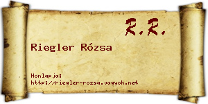 Riegler Rózsa névjegykártya